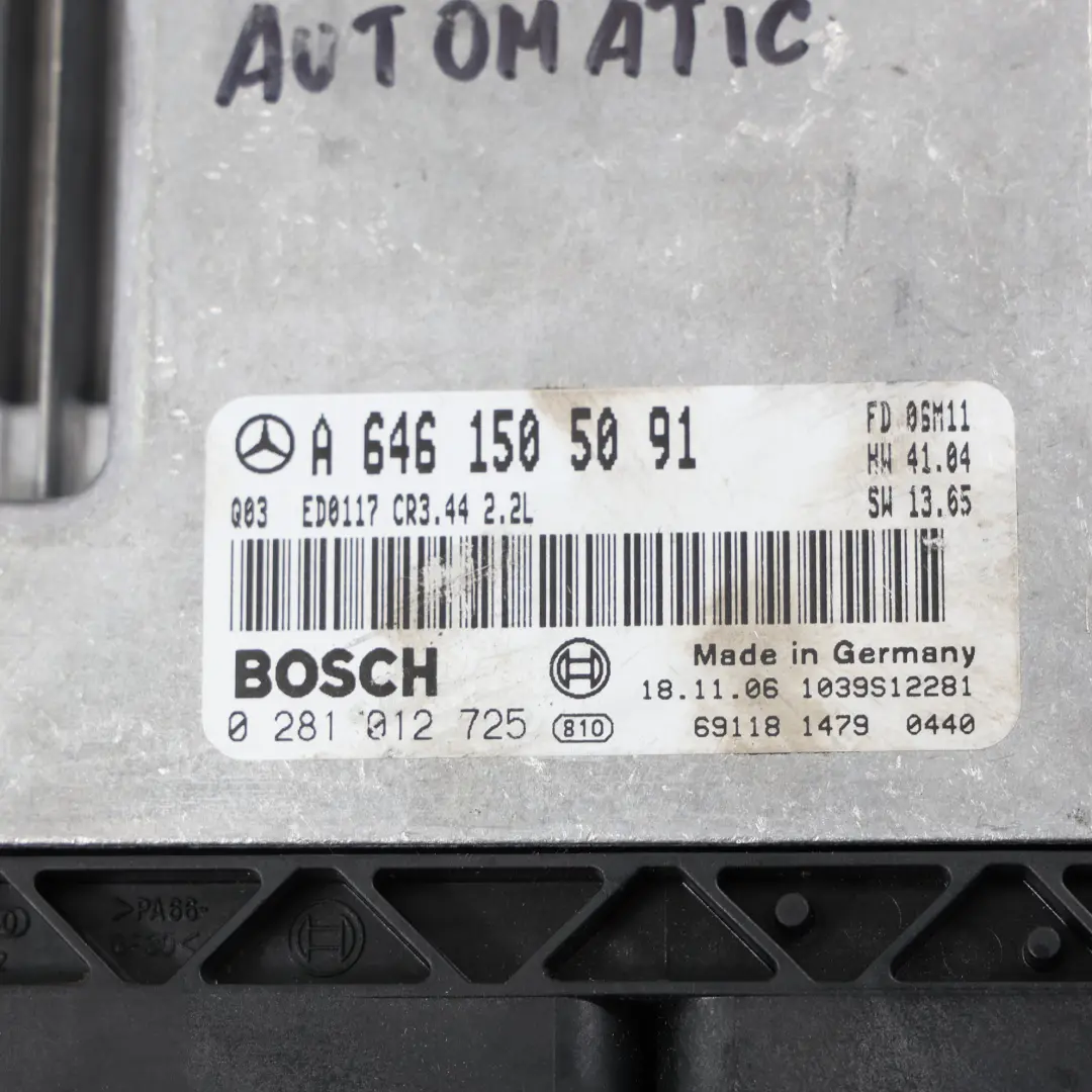 Mercedes W203 C220 CDI 646.963 Kit Centralina Motore Automatico - SKU A6461505091-2 - Numero di parte A6461505091