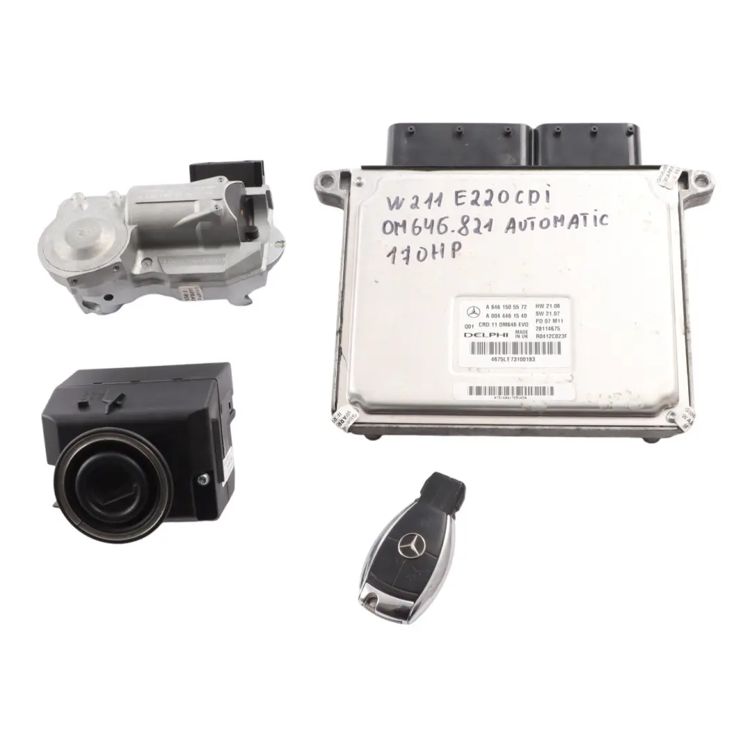 E220CDI OM646.821 170HP Engine ECU Kit Automatic to Mercedes W211 with Part number A6461505572 Mercedes W211 E220CDI OM646.821 170HP Engine ECU Kit Automatic - SKU A6461505572-1 - Part number A6461505572