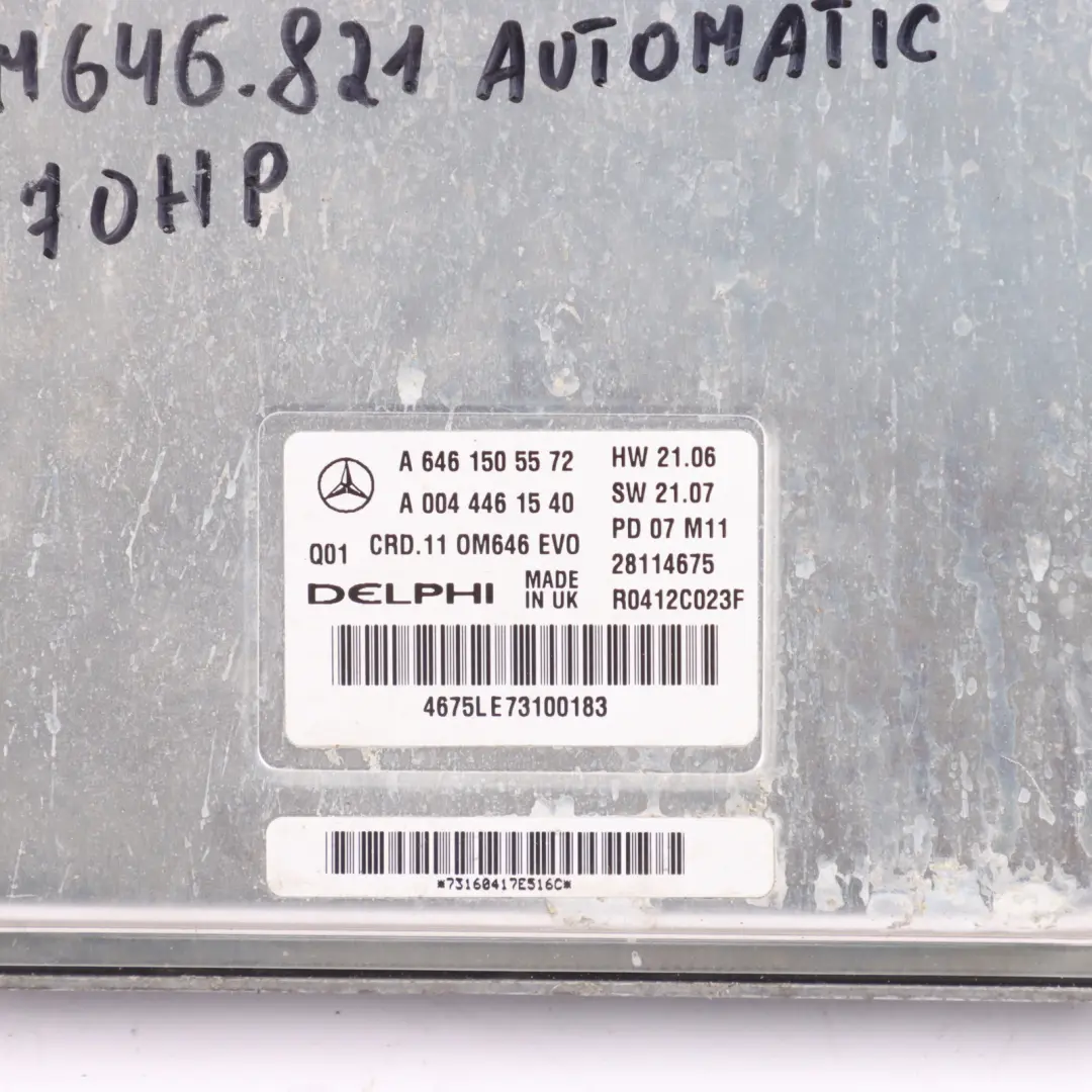 Mercedes W211 E220CDI OM646.821 170HP Engine ECU Kit Automatic - SKU A6461505572-1 - Part number A6461505572