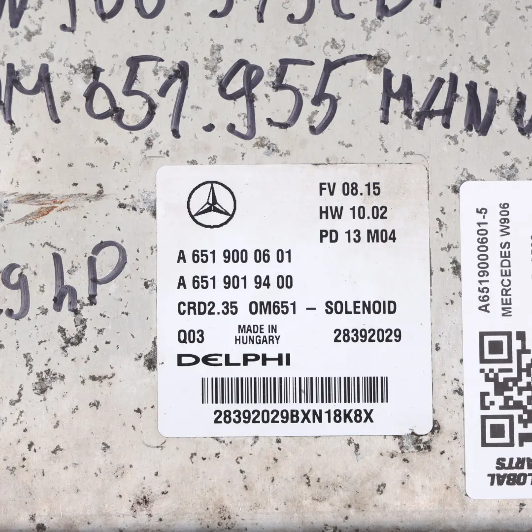 OM651 129HP Motore ECU Controllo Manuale per Mercedes W906 313 CDI con numero di parte A6519000601 Mercedes W906 313 CDI OM651 129HP Motore ECU Controllo Manuale - SKU A6519000601-5 - Numero di parte A6519000601