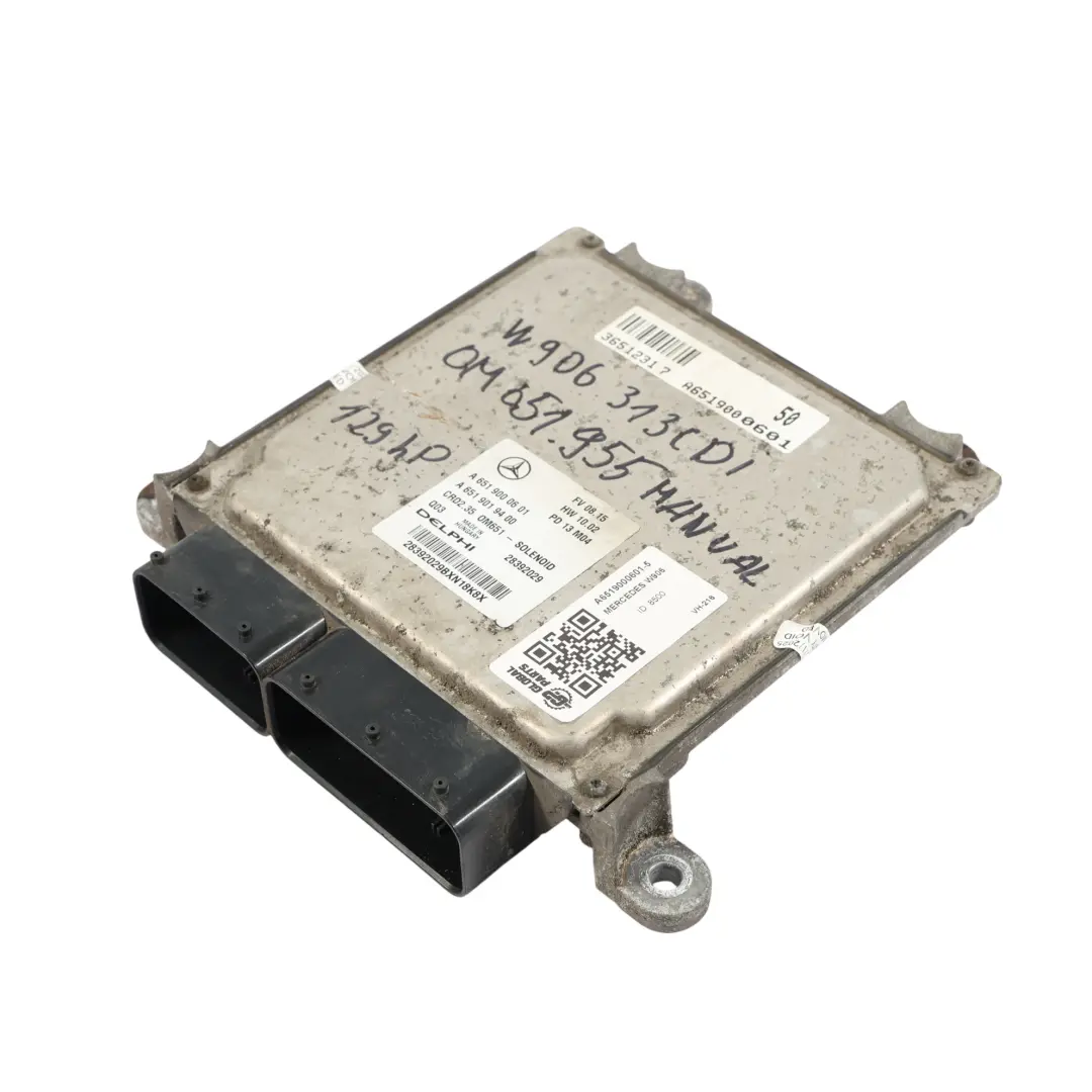 OM651 129CH Calculateur Gestion Moteur Manuel pour Mercedes W906 313 CDI à propos du numéro de pièce A6519000601 Mercedes W906 313 CDI OM651 129CH Calculateur Gestion Moteur Manuel - SKU A6519000601-5 - Numéro de pièce A6519000601