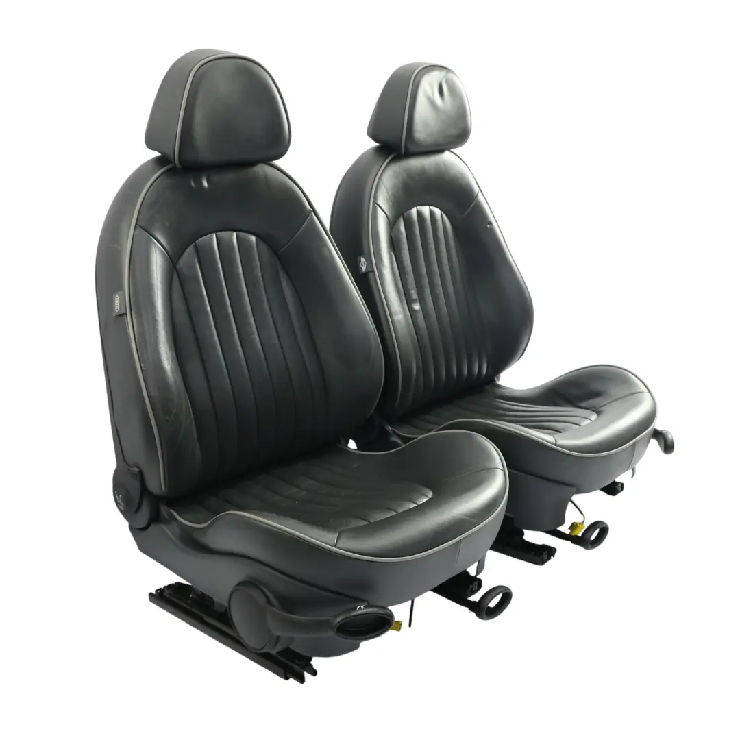 Leather Seats Heated English Park Lane Panther Black Front Rear Seat to Mini R50 with Part number R50-SEATS-SET-PARK-LANE-ENGLISH-PANTHER Mini R50 Leather Seats Heated English Park Lane Panther Black Front Rear Seat - SKU R50-SEATS-SET-PARK-LANE-ENGLISH-PANTHER-1 - Part number R50-SEATS-SET-PARK-LANE-ENGLISH-PANTHER
