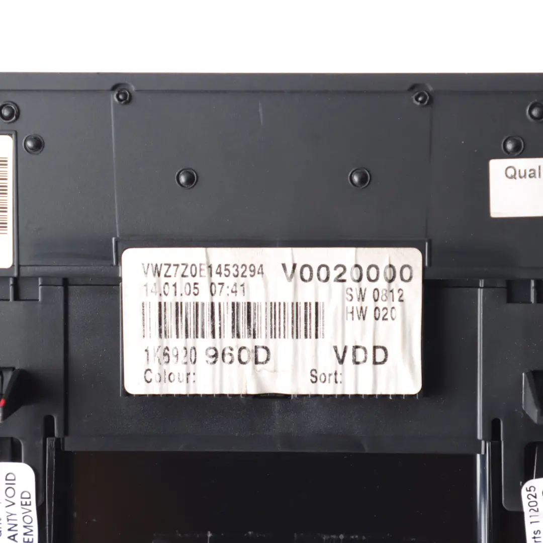 1K GTI Petrol Instrument Cluster Speed Clocks Manual to Volkswagen Golf with Part number 1K6920960DX Volkswagen Golf 1K GTI Petrol Instrument Cluster Speed Clocks Manual - SKU RHD-1K6920960DX - Part number 1K6920960DX