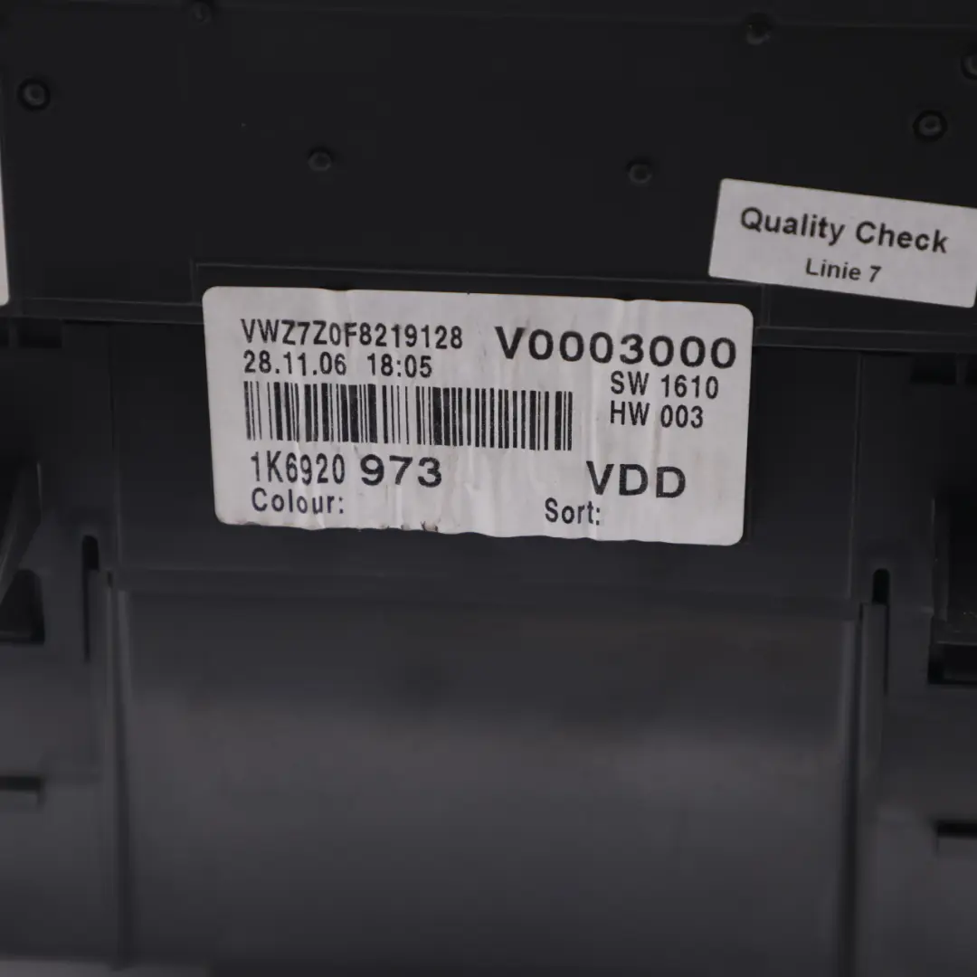 Volkswagen Golf 1K Petrol Instrument Cluster Speedo Clocks Automatic - SKU RHD-1K6920973 - Part number 1K6920973