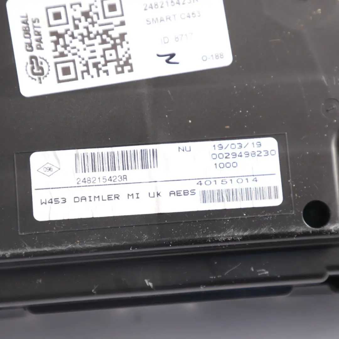 C453 Petrol Instrument Speedometer Cluster Automatic to Smart ForTwo with Part number 248215423R Smart ForTwo C453 Petrol Instrument Speedometer Cluster Automatic - SKU RHD-248215423R - Part number 248215423R