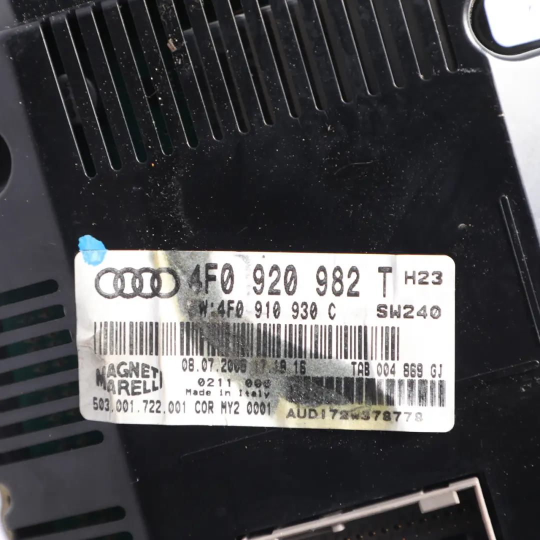 Instrument Cluster Speedo Clocks Diesel Manual Gearbox to Audi A6 C6 with Part number 4F0920982T Audi A6 C6 Instrument Cluster Speedo Clocks Diesel Manual Gearbox - SKU RHD-4F0920982T-1 - Part number 4F0920982T