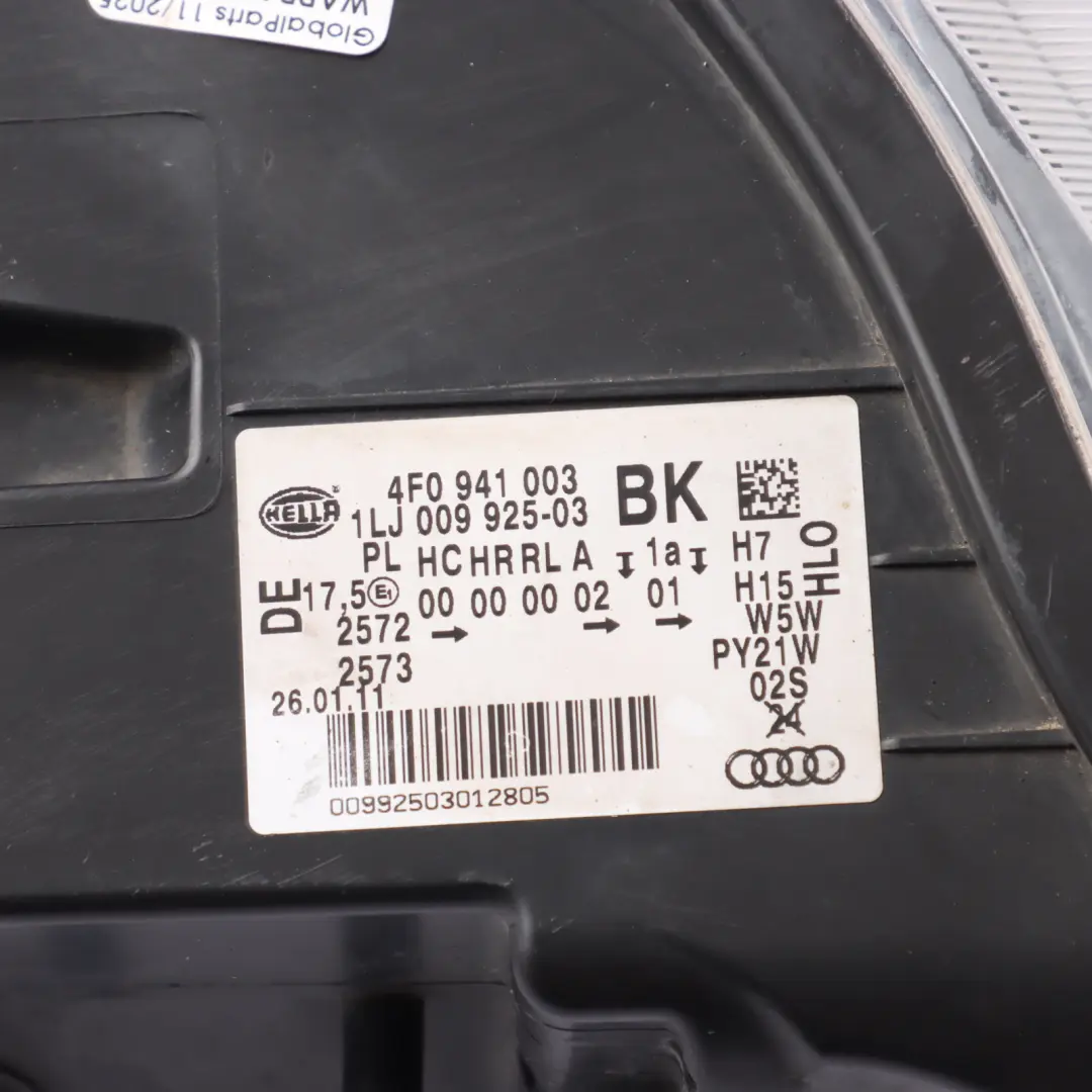 Audi A6 C6 Headlight Headlamp Lamp Light Front Left N/S - SKU rhd-4F0941003BK - Part number 4F0941003BK