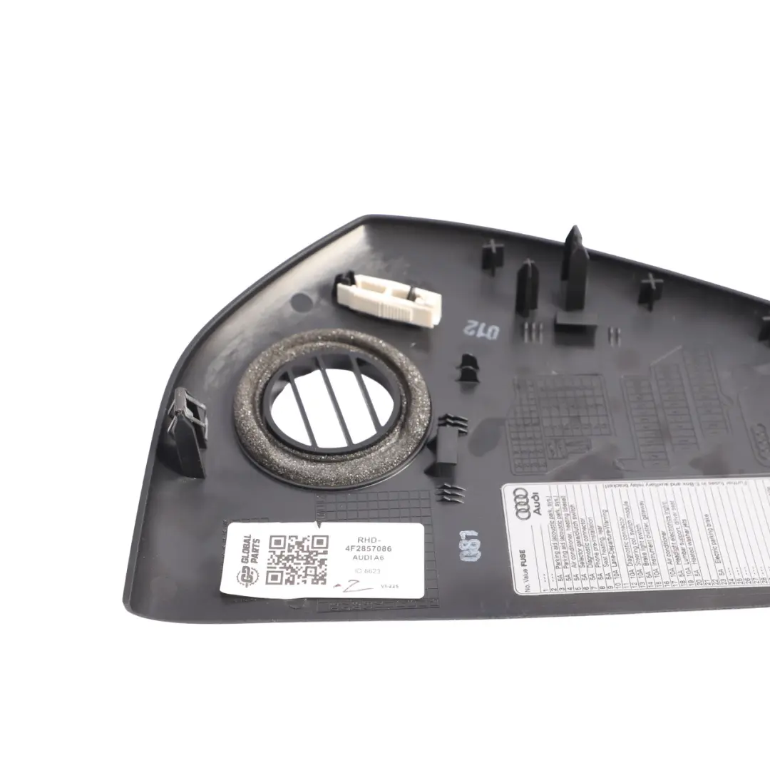 Dashboard Edge End Trim Cover Panel Black Right O/S to Audi A6 C6 with Part number 4F2857086 Audi A6 C6 Dashboard Edge End Trim Cover Panel Black Right O/S - SKU RHD-4F2857086 - Part number 4F2857086