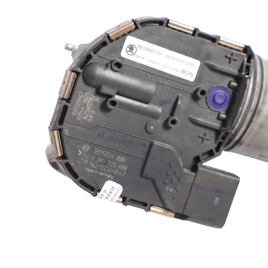 Mk3 5E Front Windscreen Windshield Wiper Motor Unit to Skoda Octavia with Part number 5E2955119 Skoda Octavia Mk3 5E Front Windscreen Windshield Wiper Motor Unit - SKU RHD-5E2955119 - Part number 5E2955119