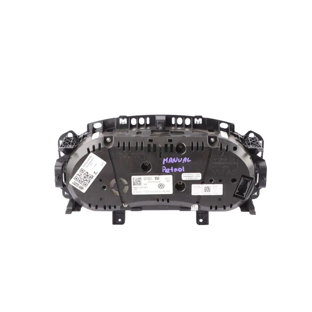 5G Instrument Cluster Speedo Clocks Petrol Manual to Volkswagen Golf Mk7 with Part number 5G1920958 Volkswagen Golf Mk7 5G Instrument Cluster Speedo Clocks Petrol Manual - SKU RHD-5G1920958 - Part number 5G1920958