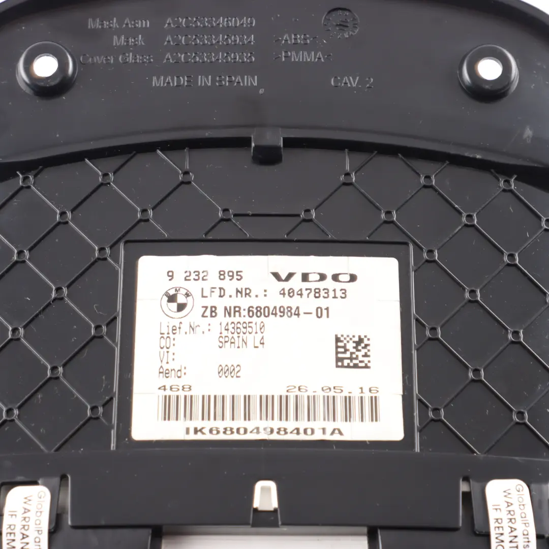 Instrument Cluster Speedo Meter Clocks Diesel Automatic 9232895 to BMW F30 F31 with Part number 6804984 BMW F30 F31 Instrument Cluster Speedo Meter Clocks Diesel Automatic 9232895 - SKU RHD-6804984 - Part number 6804984