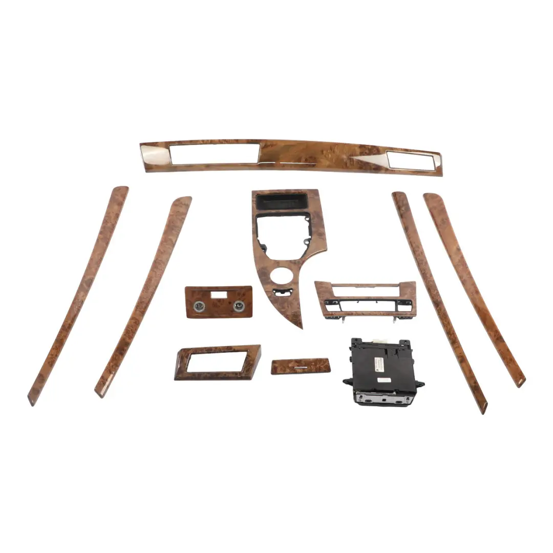 BMW E61 LCI Decor Strip Dashboard Interior Trim Set Poplar Woodgrain - SKU RHD-6957146-1 - Part number 6957146