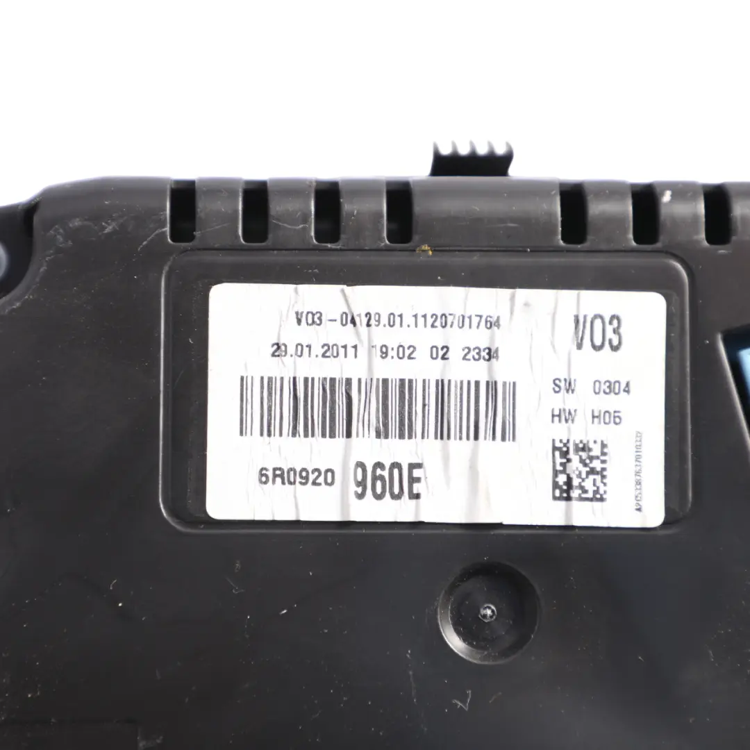 Instrument Cluster Speedo Clocks Manual Petrol to Volkswagen Polo 6R with Part number 6R0920960EX Volkswagen Polo 6R Instrument Cluster Speedo Clocks Manual Petrol - SKU RHD-6R0920960EX - Part number 6R0920960EX