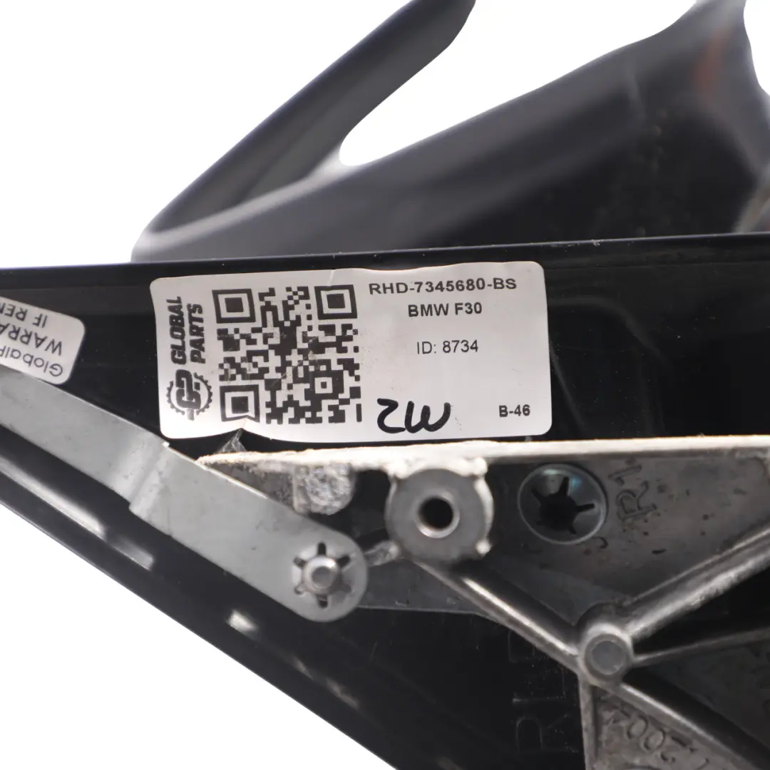 Wing Mirror Shadow Line Heated Auto Dip Right O/S Black Sapphire 475 to BMW F30 F31 with Part number 7345680 BMW F30 F31 Wing Mirror Shadow Line Heated Auto Dip Right O/S Black Sapphire 475 - SKU RHD-7345680-BS - Part number 7345680