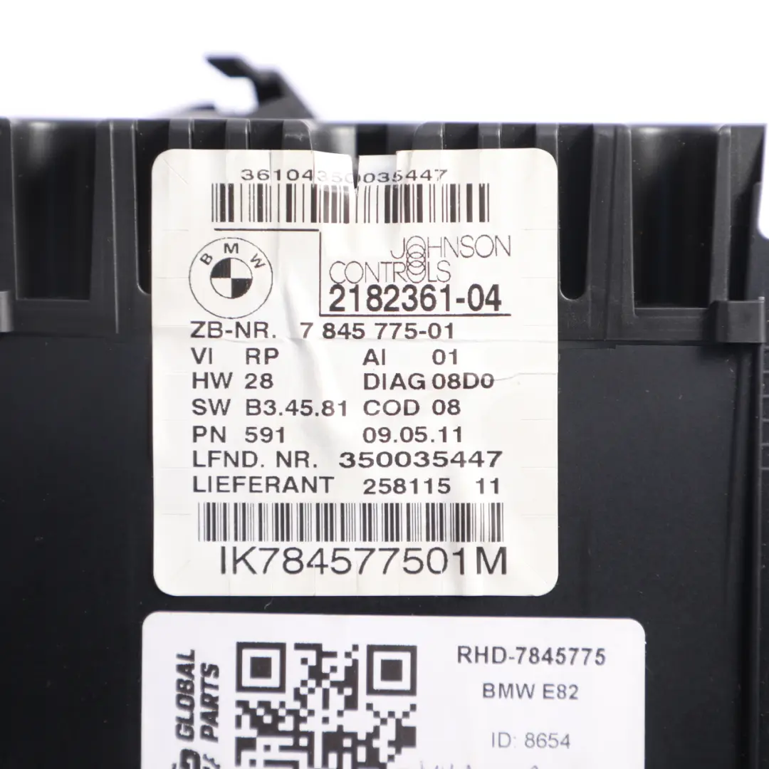 BMW E82 M Coupe Instrument Cluster Speedometer Clock N54T Petrol Manual - SKU RHD-7845775 - Part number 7845775