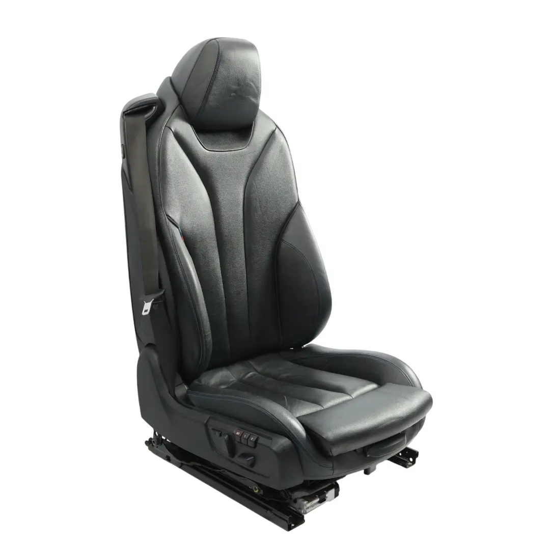BMW F33 Front Seat Sport Memory Heated Black Leather Blue Stitching Right O/S - SKU RHD-8062620-2 - Part number 8062620