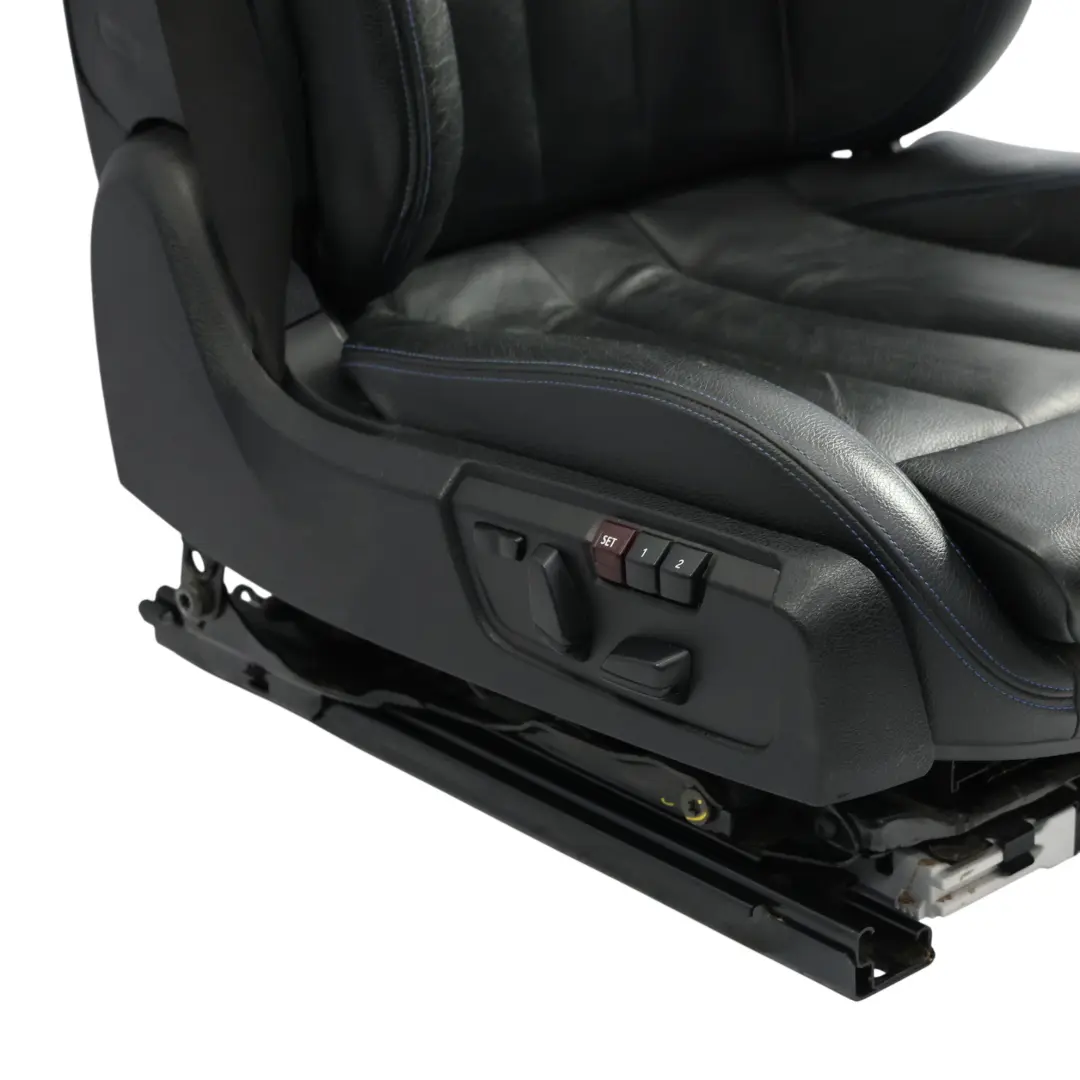 Front Seat Sport Memory Heated Black Leather Blue Stitching Right O/S to BMW F33 with Part number 8062620 BMW F33 Front Seat Sport Memory Heated Black Leather Blue Stitching Right O/S - SKU RHD-8062620-2 - Part number 8062620