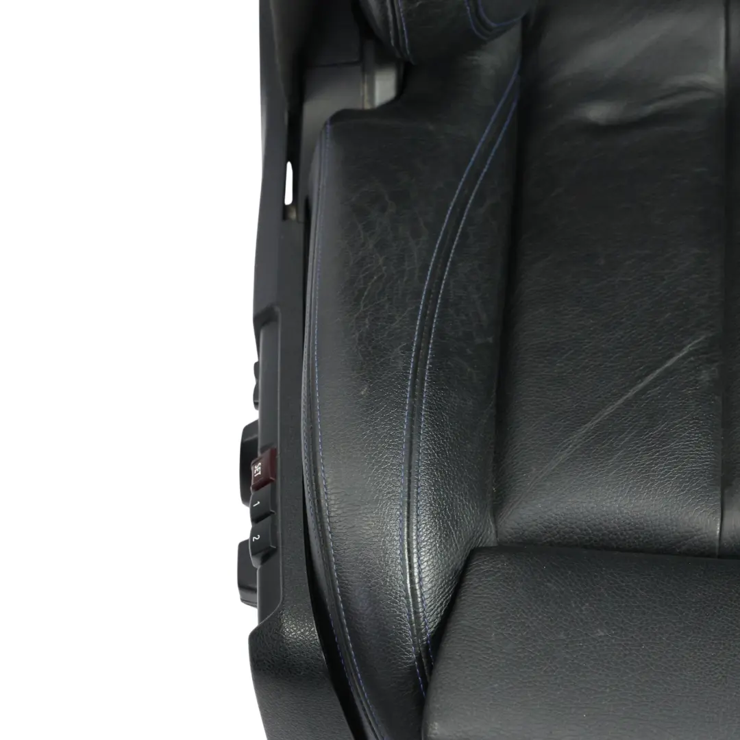 Front Seat Sport Memory Heated Black Leather Blue Stitching Right O/S to BMW F33 with Part number 8062620 BMW F33 Front Seat Sport Memory Heated Black Leather Blue Stitching Right O/S - SKU RHD-8062620-2 - Part number 8062620