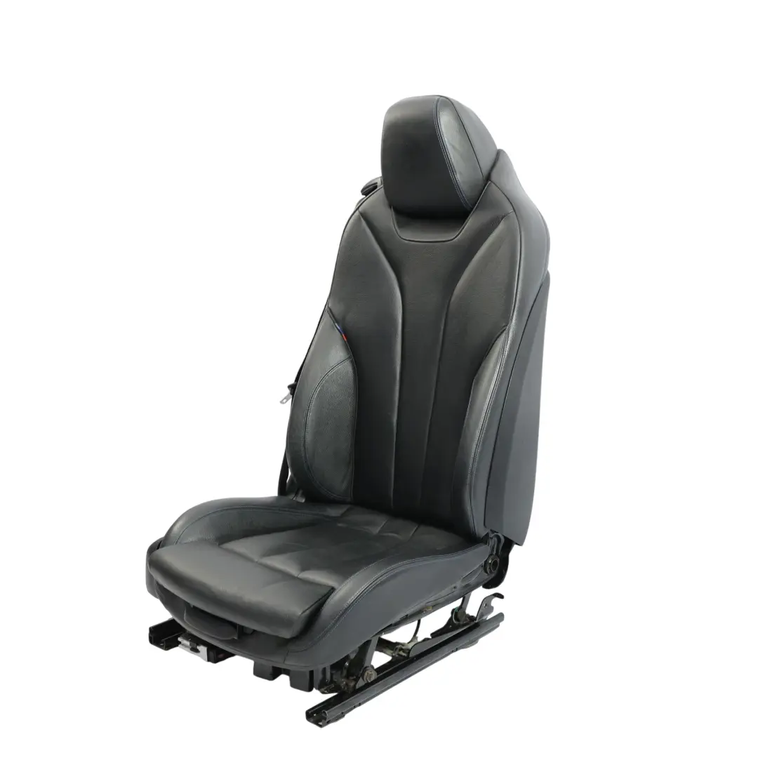 BMW F33 Front Seat Sport Memory Heated Black Leather Blue Stitching Right O/S - SKU RHD-8062620-2 - Part number 8062620