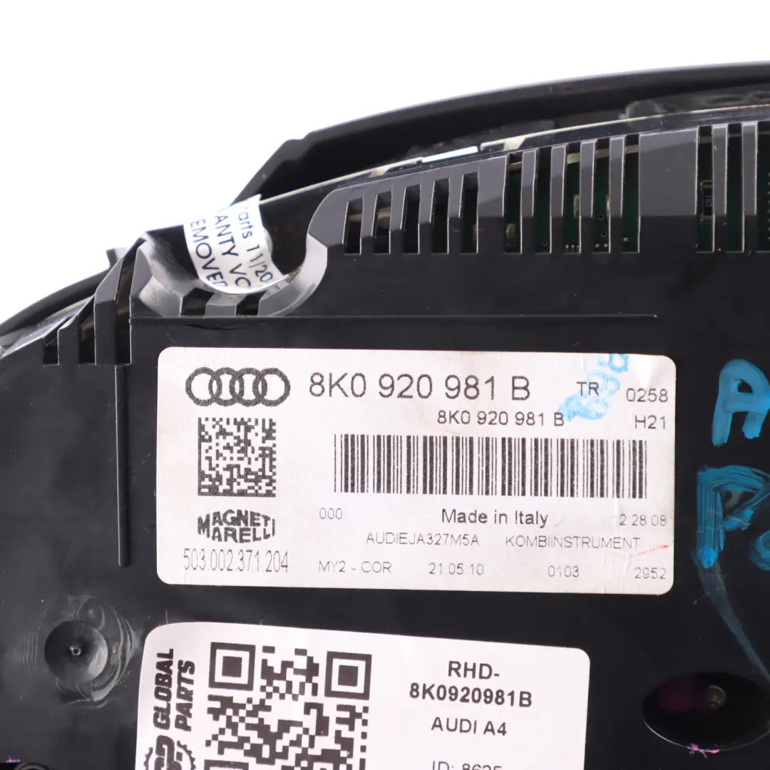 Audi A4 B8 Petrol Instrument Cluster Speedometer Clocks Automatic - SKU RHD-8K0920981B - Part number 8K0920981B