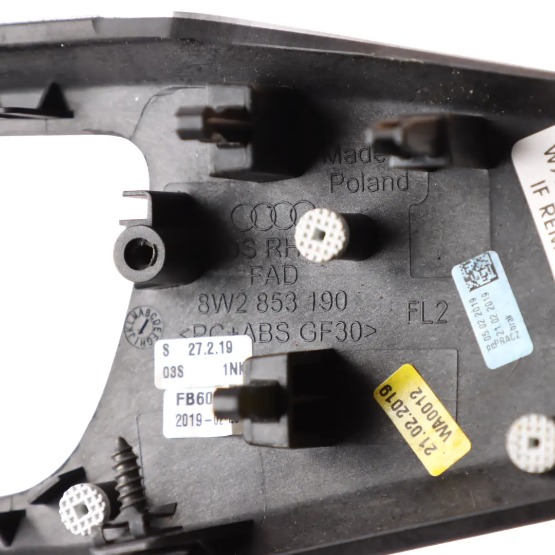 Audi A4 B9 Headlight Switch Surround Cover Trim Panel - SKU RHD-8W2853190S - Part number 8W2853190S