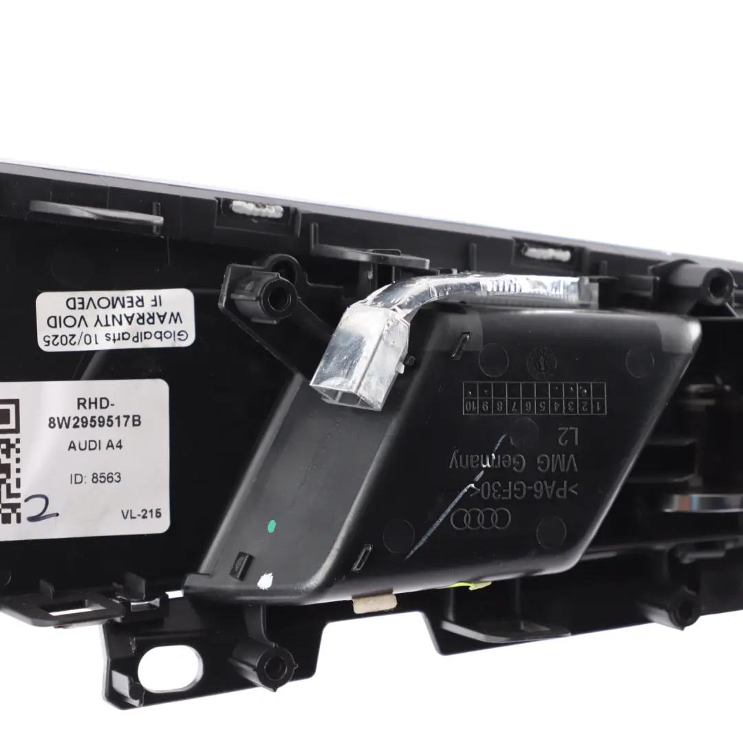 Audi A4 B9 Front Door Card Handle Lever Trim Interior Left N/S Panel - SKU RHD-8W2959517B - Part number 8W2959517B