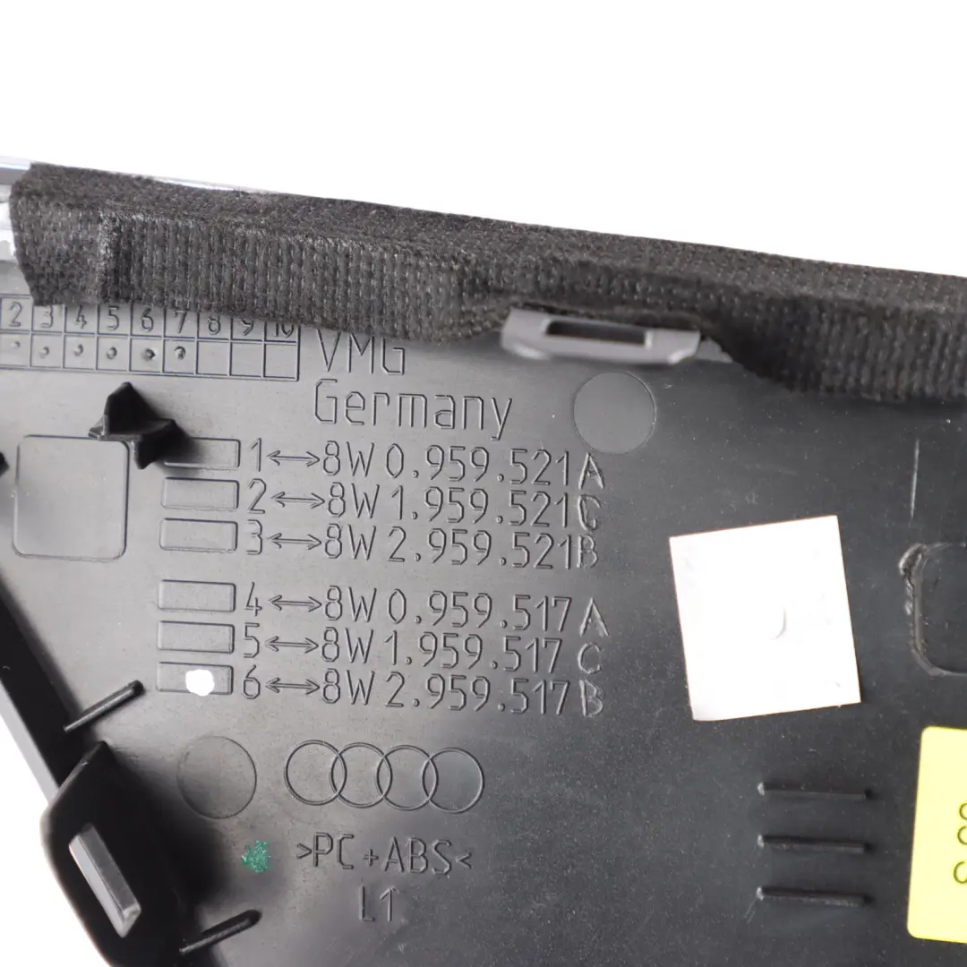 Front Door Card Handle Lever Trim Interior Left N/S Panel to Audi A4 B9 with Part number 8W2959517B Audi A4 B9 Front Door Card Handle Lever Trim Interior Left N/S Panel - SKU RHD-8W2959517B - Part number 8W2959517B