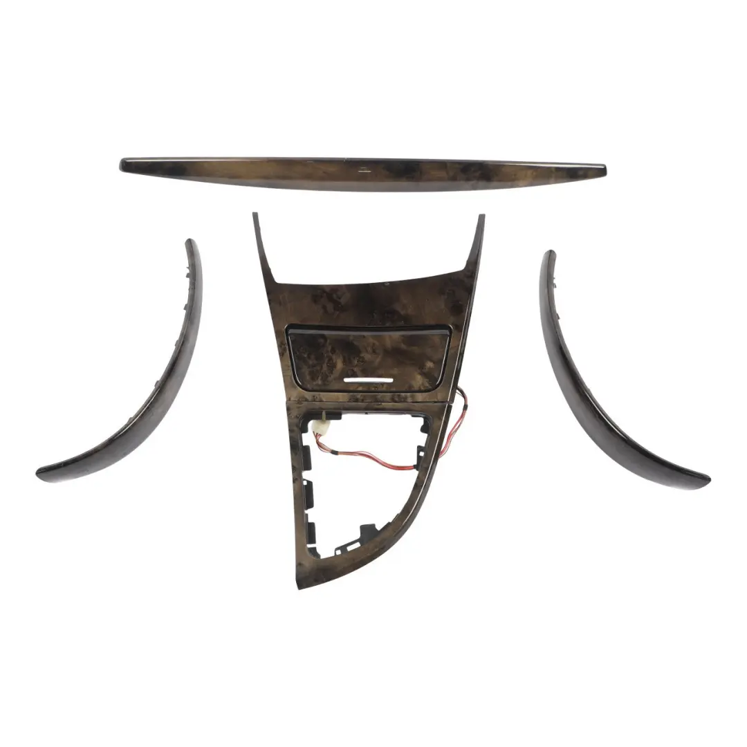 BMW E81 E82 E88 Dashboard Ashtray Trim Strip Wood Poplar Grain Grey Set - SKU RHD-9121705-1 - Part number 9121705