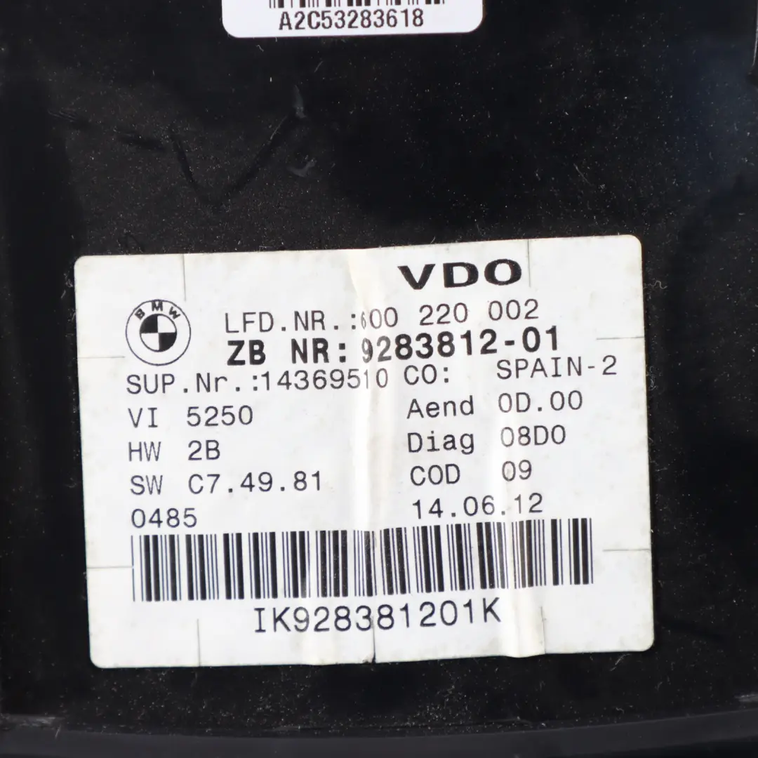 Instrument Cluster Speedometer Clocks Petrol Automatic to BMW E90 E91 with Part number 9283812 BMW E90 E91 Instrument Cluster Speedometer Clocks Petrol Automatic - SKU RHD-9283812 - Part number 9283812