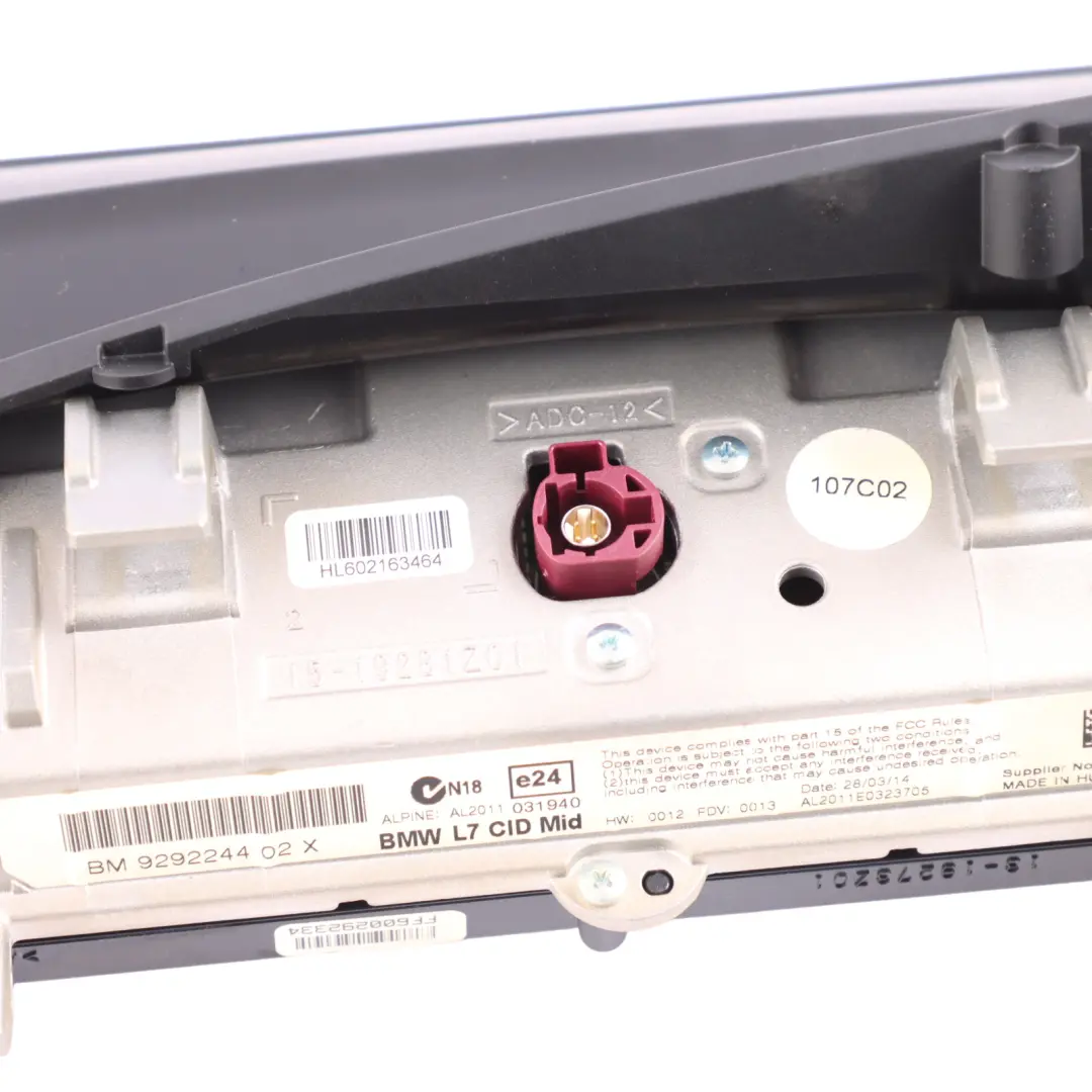 Central Information Display Screen 6,5" Radio Nav to BMW F20 F21 F22 F23 with Part number 9292244 BMW F20 F21 F22 F23 Central Information Display Screen 6,5" Radio Nav - SKU rhd-9292244-2 - Part number 9292244