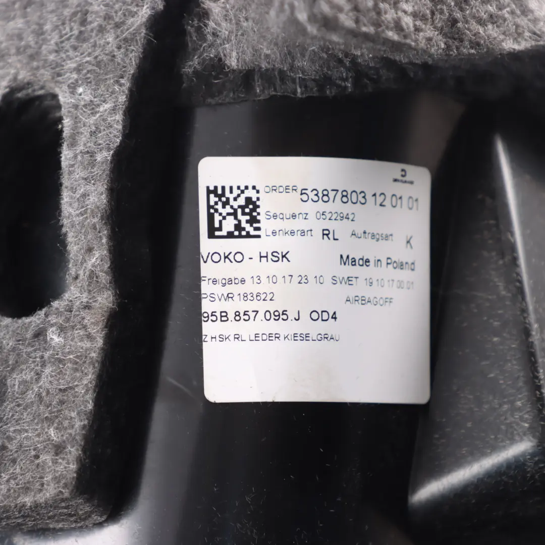 Dashboard Storage Glove Box Leather Grey to Porsche Macan 95B with Part number 95B857095J Porsche Macan 95B Dashboard Storage Glove Box Leather Grey - SKU RHD-95B857095J - Part number 95B857095J