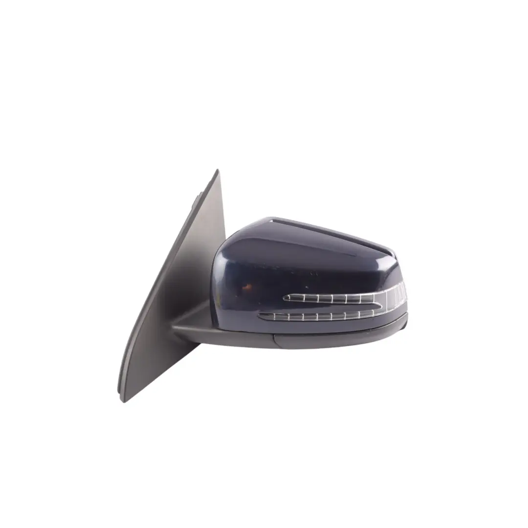 Wing Mirror Power Fold Left N/S Cavansite Blue-890 to Mercedes W176 with Part number A1768100500 Mercedes W176 Wing Mirror Power Fold Left N/S Cavansite Blue-890 - SKU RHD-A1768100500-CVB - Part number A1768100500