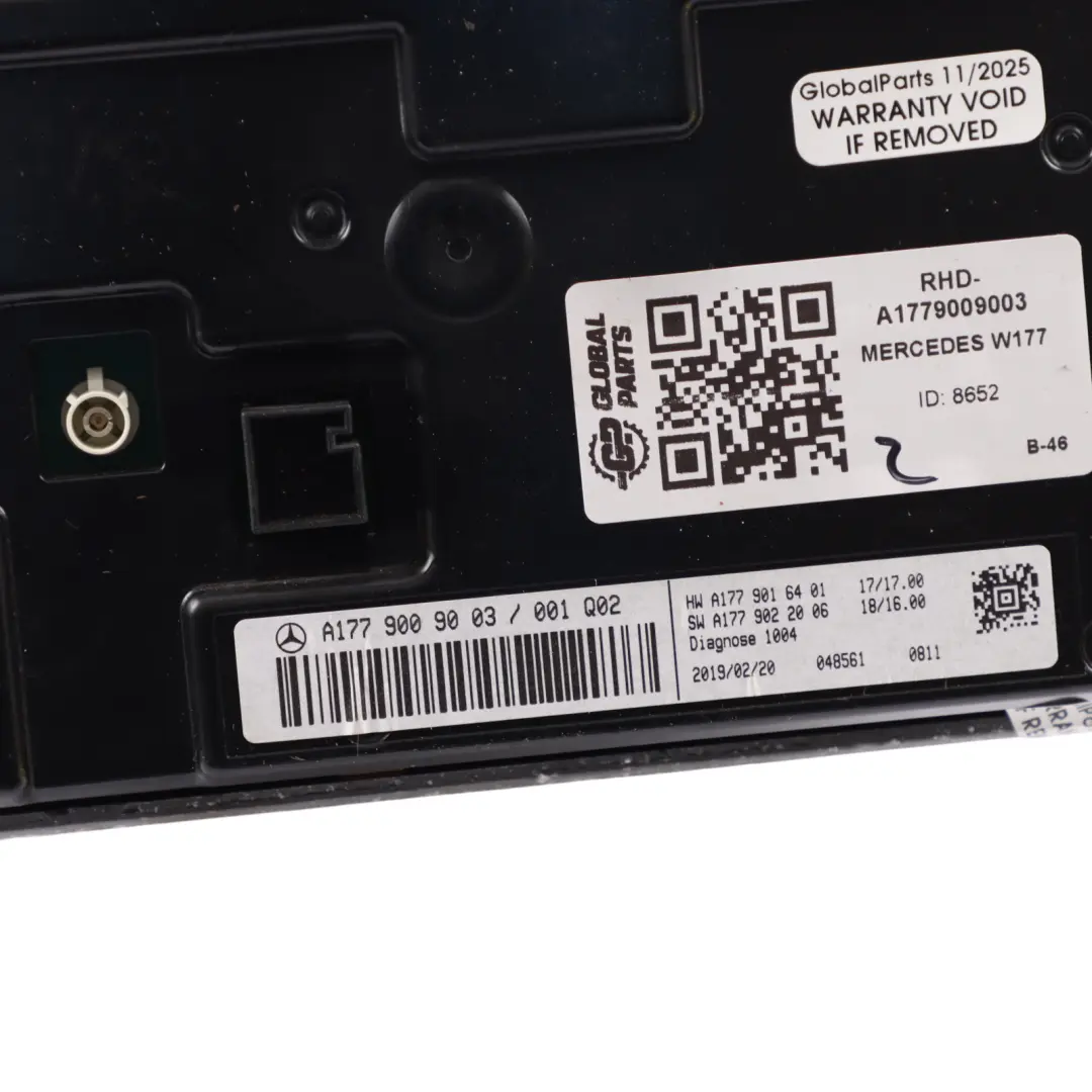 Mercedes C118 W177 Head-Up Display Dashboard Dash Screen Monitor - SKU RHD-A1779009003 - Part number A1779009003