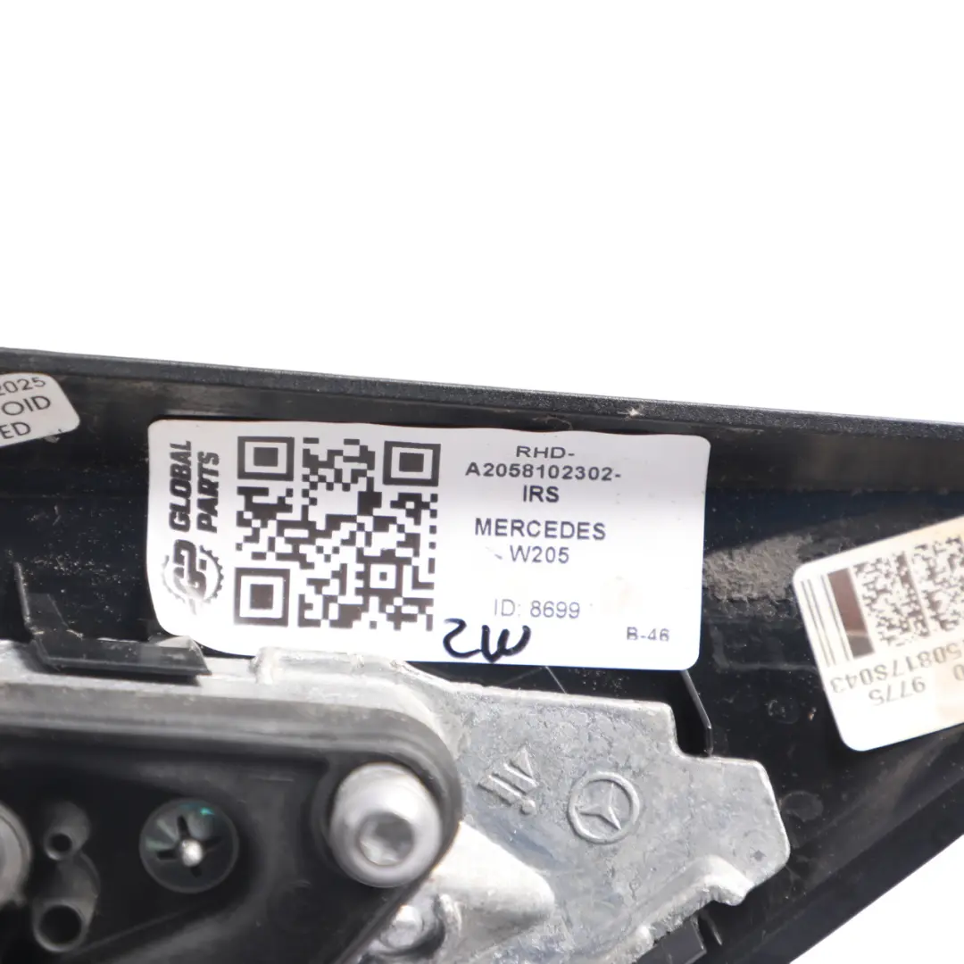 Mercedes W205 Wing Mirror Door Left N/S Outside Iridium Silver Metallic - 775 - SKU RHD-A2058102302-IRS - Part number A2058102302