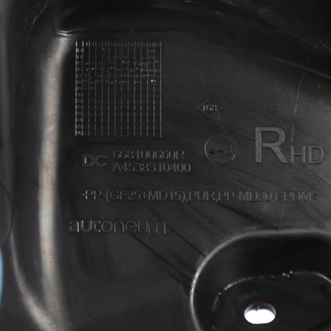 Smart ForTwo C453 Front Wiper Bulkhead Trim Cowl - SKU RHD-A4538310400 - Part number A4538310400