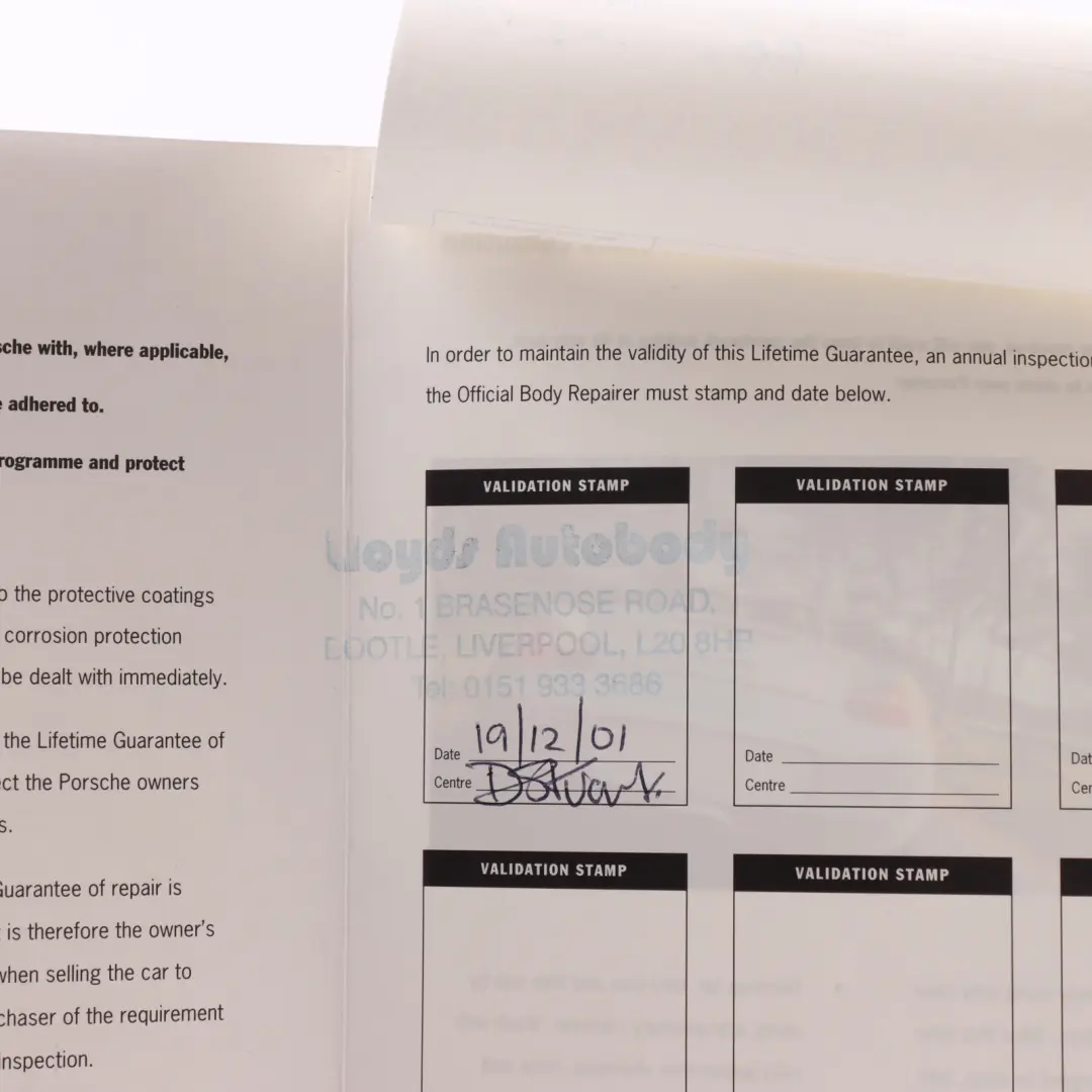 Porsche Boxster 986 Service Booklet Owner's Handbook Guide Pouch Case Wallet - SKU WKD98602001 - Part number WKD98602001