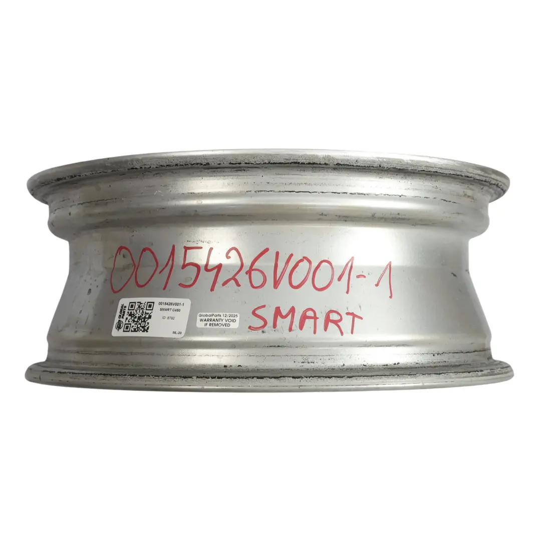 Smart Fortwo C450 Llanta Aleación Trasera Plata 15" 5,5J ET:27 0015425V001 - SKU 0015426V001-1 - Número de pieza 0015426V001