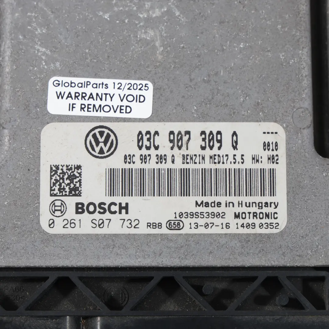 CTHC 140HP Motor ECU Automático para Volkswagen Touran 1T 1.4 TSI con número de pieza 03C907309Q Volkswagen Touran 1T 1.4 TSI CTHC 140HP Motor ECU Automático - SKU 03C907309Q - Número de pieza 03C907309Q