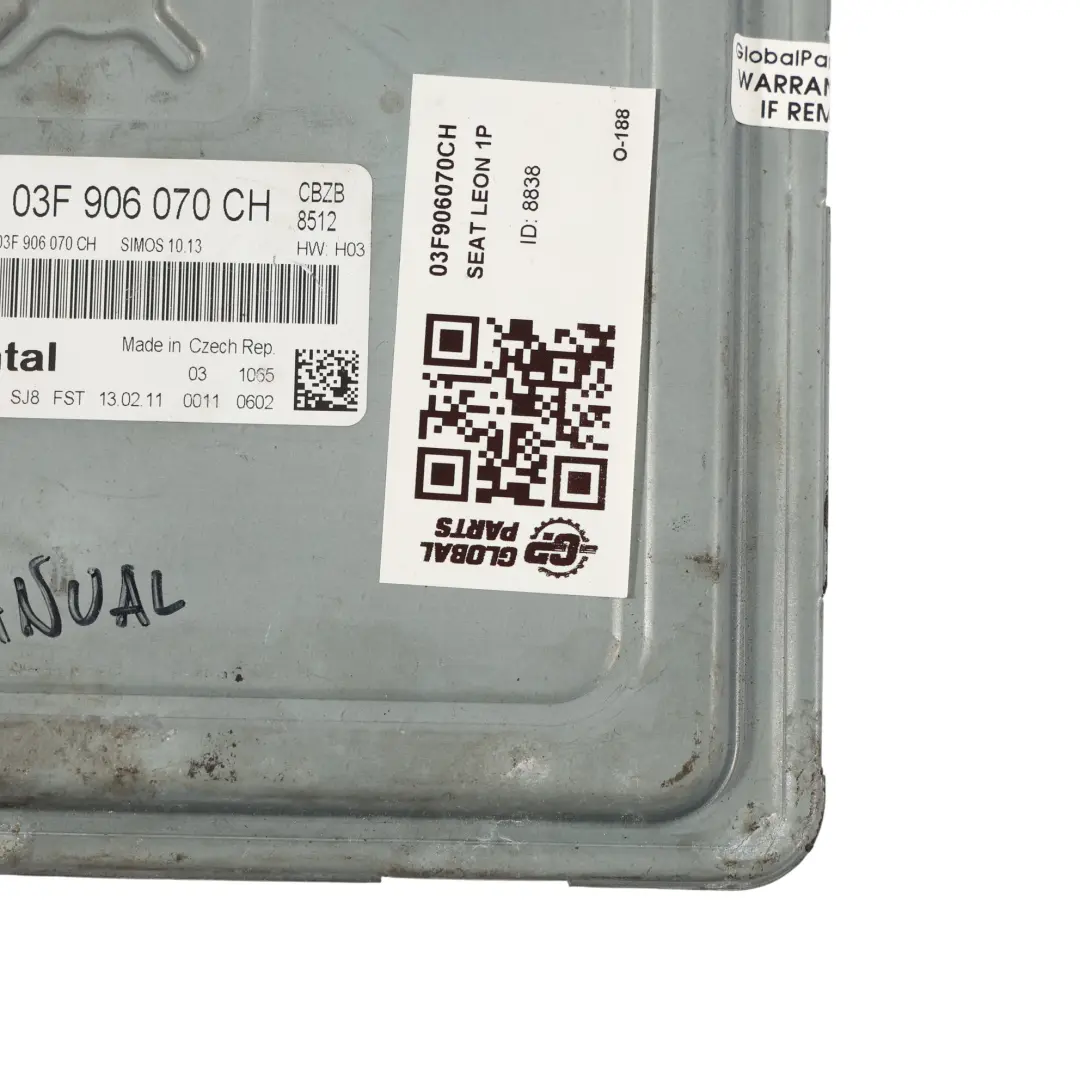 Seat Leon 1P 1.2 TSI CBZB 105HP Engine Control Module ECU Manual - SKU 03F906070CH - Part number 03F906070CH