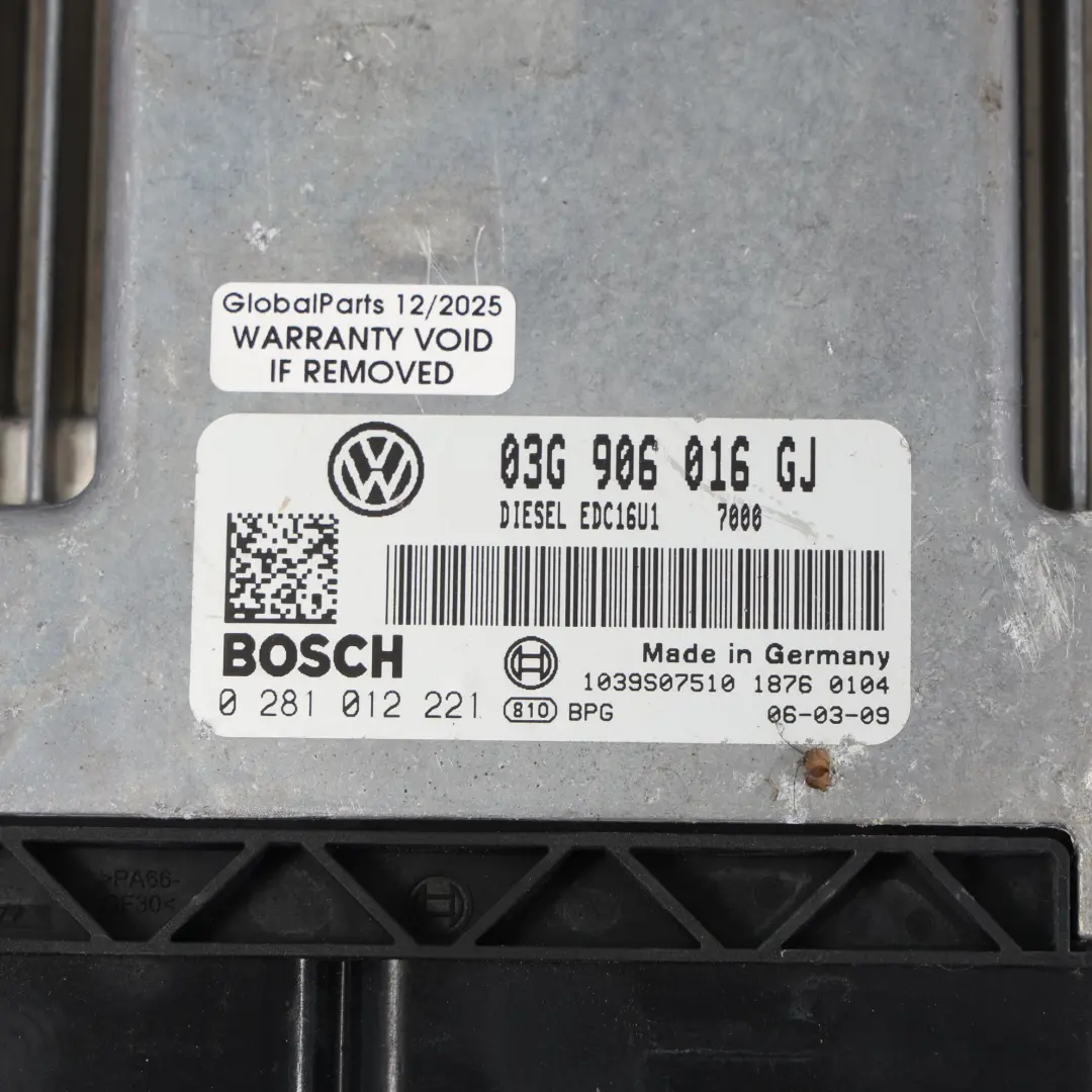 VW Golf V 1K 2.0 SDI BDK 75HP Sterownik Silnika Zestaw 03G906016G Manual - SKU 03G906016GJ-1 - Numer Części 03G906016GJ