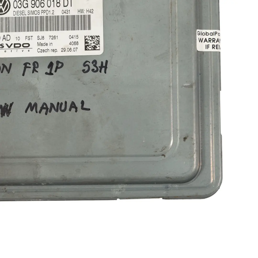 1P 2.0 TDI BMN 170CH Module Commande Moteur 03G906018DN Manuel pour Seat Leon II à propos du numéro de pièce 03G906018DT Seat Leon II 1P 2.0 TDI BMN 170CH Module Commande Moteur 03G906018DN Manuel - SKU 03G906018DT-1 - Numéro de pièce 03G906018DT