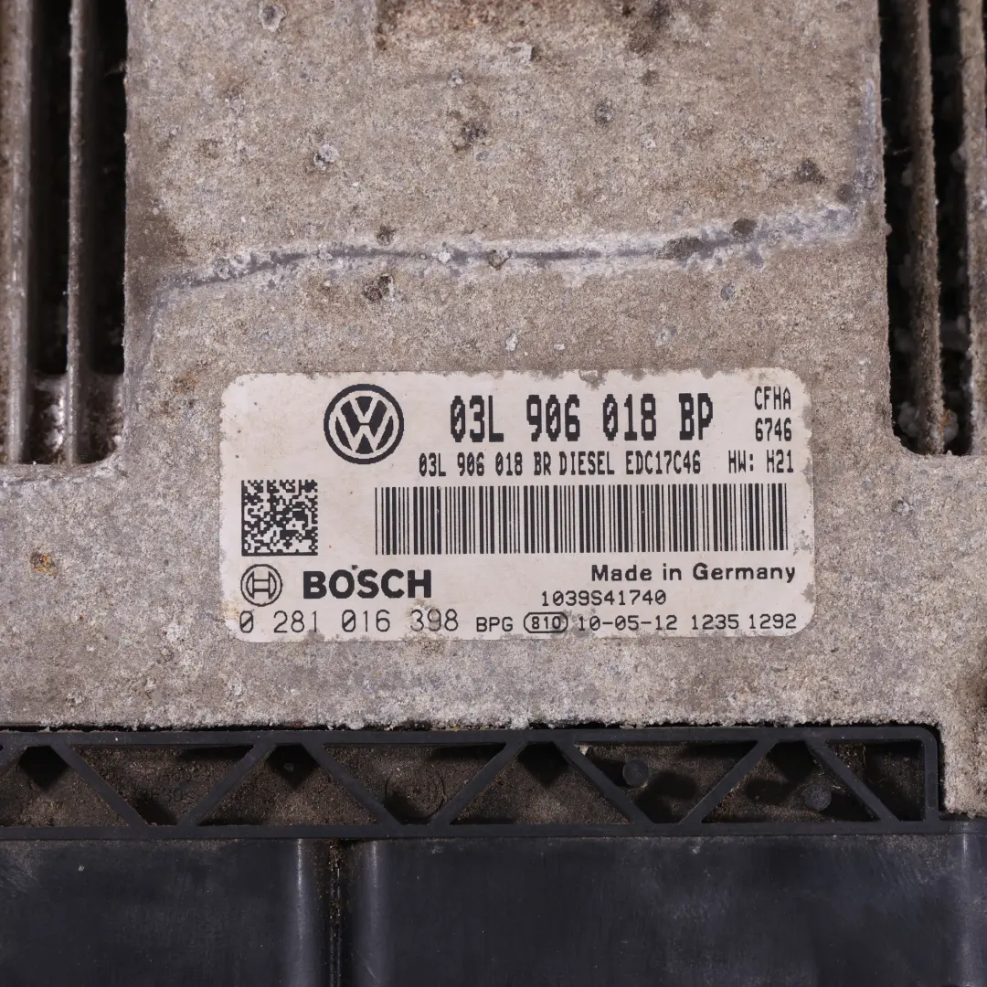 Skoda Yeti Mk1 2.0 TDI 110HP CFHA Motorsteuergerät ECU Kit 03L906018HJ Manuelles - SKU 03L906018BP - Teilenummer 03L906018BP