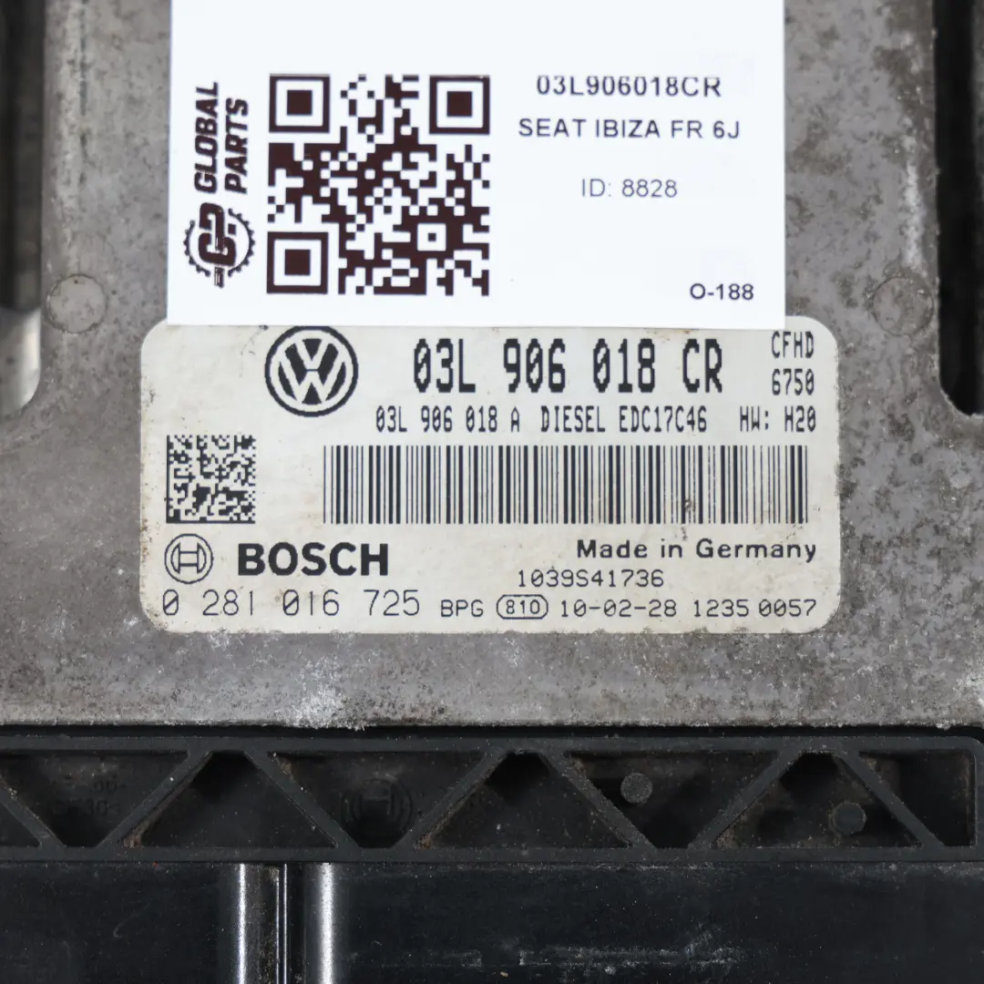 Seat Ibiza 6J IV Mk4 2.0 TDI CFHD Motorsteuergerät ECU Set Manual - SKU 03L906018CR - Teilenummer 03L906018CR