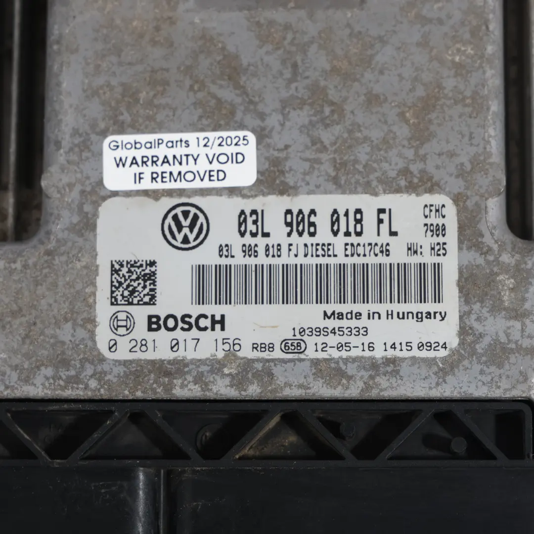 Seat Altea MK1 2.0 TDI CFHC 140HP Calculateur Moteur ECU Manuel - SKU 03L906018FL - Numéro de pièce 03L906018FL