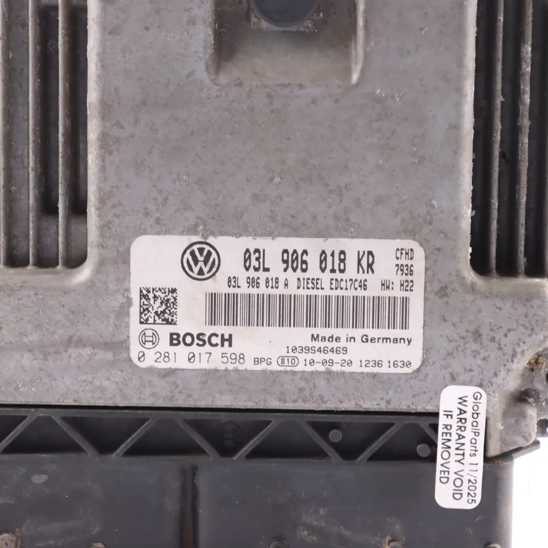 Seat Ibiza 6J IV FR 2.0 TDI CFHD 143HP Engine Control ECU Kit Manual - SKU 03L906018KR - Part number 03L906018KR