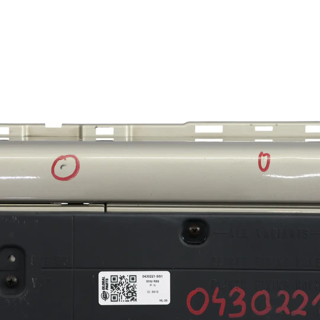 Mini R55 R56 Front Bumper Complete Trim Panel Sparkling Silver Metallic - A60 - SKU 0430221-SS1 - Part number 0430221