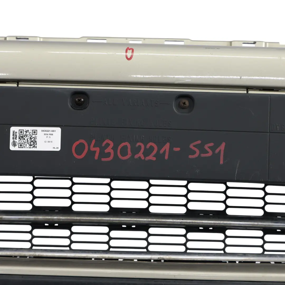 Mini R55 R56 Front Bumper Complete Trim Panel Sparkling Silver Metallic - A60 - SKU 0430221-SS1 - Part number 0430221