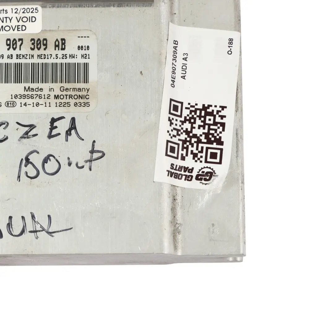 CZEA 150HP Kit Centralina Motore Manuale per Audi A3 8V 1.4 TFSI con numero di parte 04E907309AB Audi A3 8V 1.4 TFSI CZEA 150HP Kit Centralina Motore Manuale - SKU 04E907309AB - Numero di parte 04E907309AB