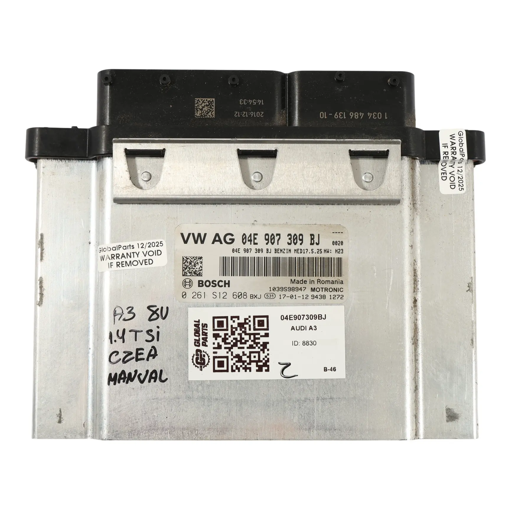 Audi A3 8V 1.4 TFSI CZEA Module Commande Moteur ECU 04E907309A Manuel