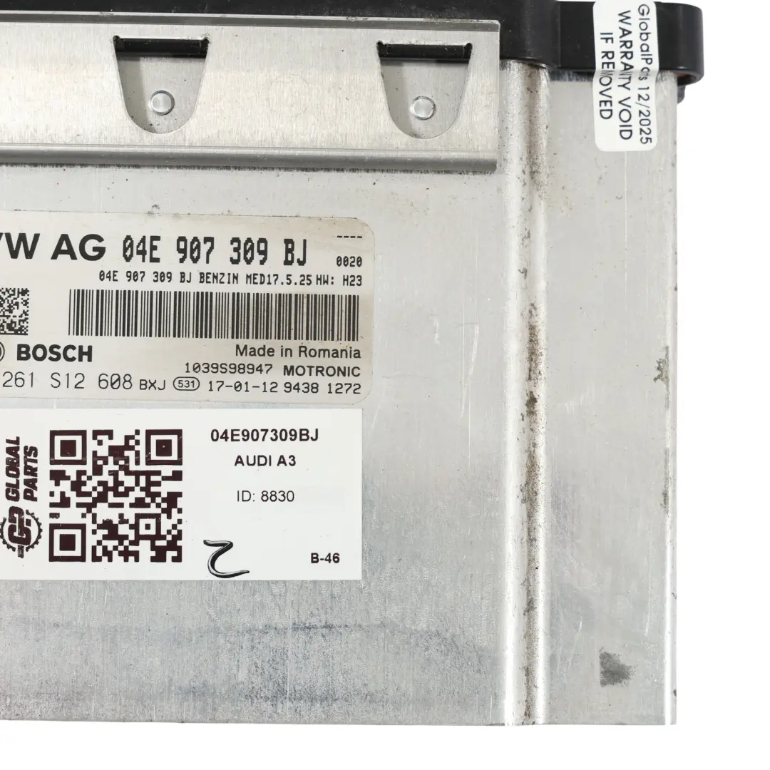 Audi A3 8V 1.4 TFSI CZEA Modulo Di Controllo Motore ECU 04E907309A Manuale - SKU 04E907309BJ - Numero di parte 04E907309BJ